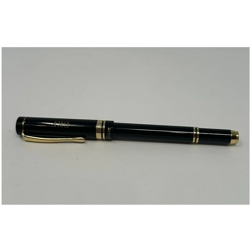 Montefiore Black and Gold Rollerball Pen Personalized EKF‎ Initials Professional